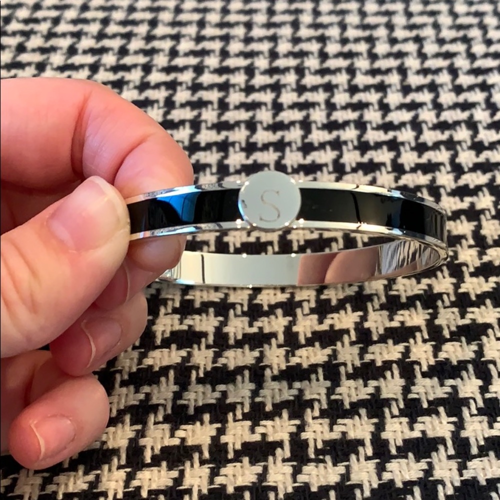 Black And Silver “S” Initial Bangle - image 2